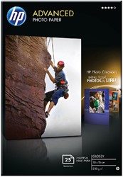 Inkjetpapier HP Q8691A 10x15cm photo glossy 250gr 25 vel