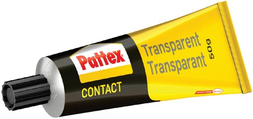 Contactlijm Pattex tube 50 gram op blister transparant