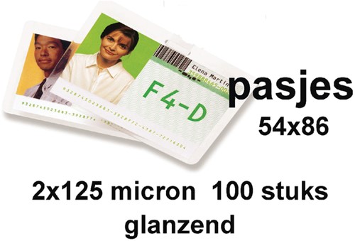Lamineerhoes GBC creditcard 54x86mm 2x125micron 100stuks