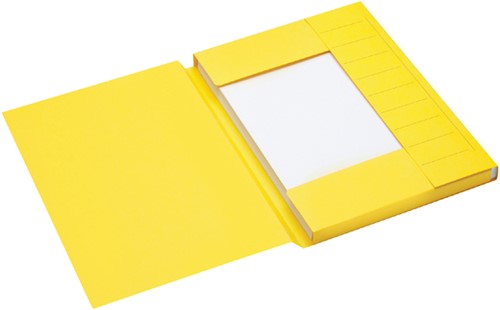 Dossiermap Secolor A4 3 kleppen 100% gerecycled karton 250 gr geel
