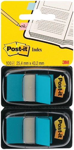 Indextabs 3M Post-it 680 25.4x43.2mm duopack blauw