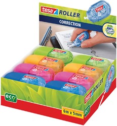 Correctietape tesa® ecoLogo® mini 5mmx6m doos à 16 stuks assorti
