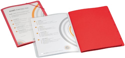 Sorteermap Djois personaliseerbaar A4 6 tabbladen rood-2