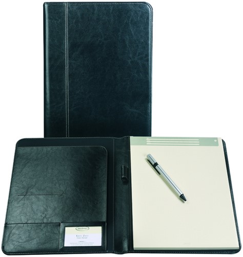 Schrijfmap Brepols Palermo A5 inclusief schrijfblok zwart