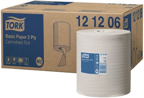 Poetspapier Tork M2 Basic Universal 2-laags 160m wit 121206-2