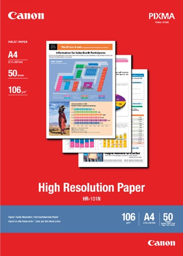 Inkjetpapier Canon HR101 A4 106gr 50 vel