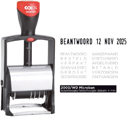 Woord-datumstempel Colop Heavy Duty 2000/WD Classic Line 12 teksten-3