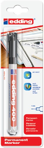 Viltstift edding 400 rond 1mm zwart blister à 1 stuk