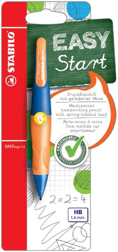 Vulpotlood STABILO Easyergo HB 1.4mm links ultramarine/neon or blister