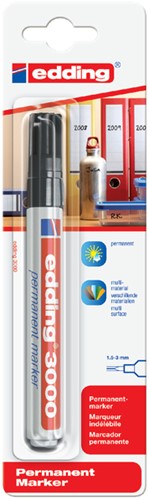 Viltstift edding 3000 rond 1.5-3mm zwart blister à 1 stuk