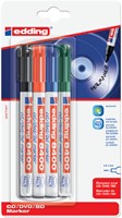 Cd marker edding 8400 rond 0.5-1.0mm assorti blister à 4 stuks