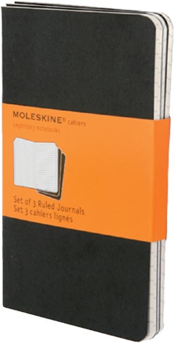Schrift Moleskine pocket 90x140mm lijn 120blz zwart