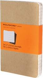 Schrift Moleskine 90x140mm lijn 128blz pocket kraft