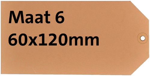 Label karton nr 6 200gr 60x120mm chamois 1000 stuks