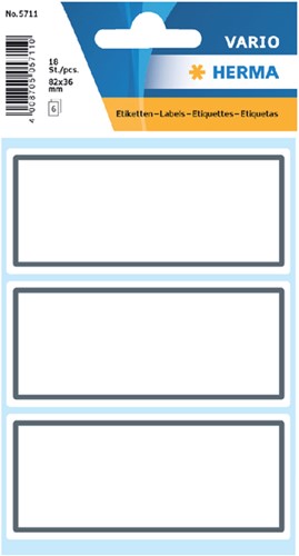Etiket HERMA 5711 36x80mm schrift grijs kader 18 stuks
