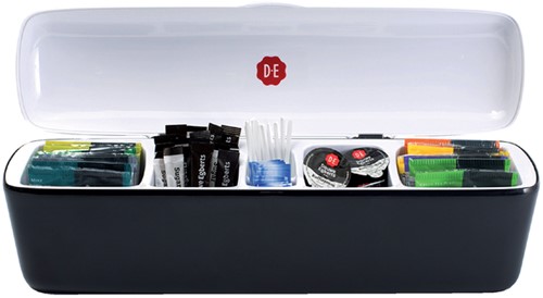 Tafeldispenser Douwe Egberts 5 vakken met inhoud zwart