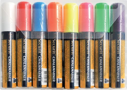 Krijtstift Securit SMA-720 blok ass 7-15mm blister à 8 stuks