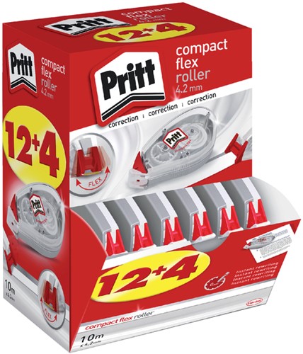 Correctietape Pritt Compact Flex 4.2mmx 10m promo pack à 12+4 gratis-2