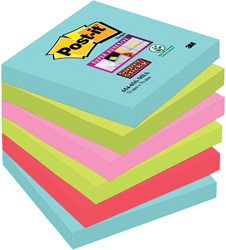 Memoblok Post-it 654 Super Sticky 76x76mm Cosmic 6 stuks