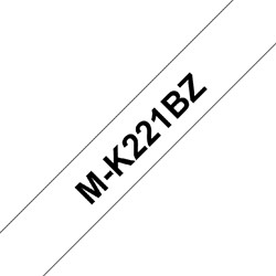 Labeltape Brother P-touch M-K221 ongelamineerd 9mm zwart op wit