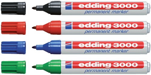 Viltstift edding 3000 rond 1.5-3mm assorti blister à 4 stuks-2