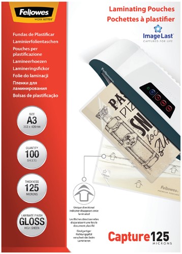 Lamineerhoes Fellowes A3 2x125micron glans 100 stuks-2