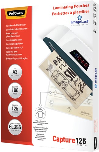 Lamineerhoes Fellowes A3 2x125micron glans 100 stuks