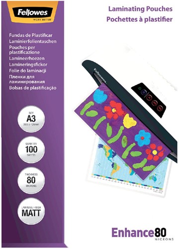 Lamineerhoes Fellowes A3 2x80micron mat 100 stuks-2