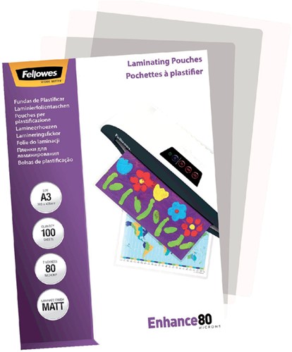Lamineerhoes Fellowes A3 2x80micron mat 100 stuks-3