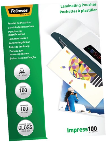 Lamineerhoes Fellowes A4 2x100micron glans 100 stuks-2