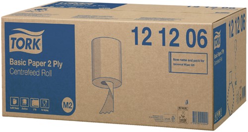 Poetspapier Tork M2 Basic Universal 2-laags 160m wit 121206-3