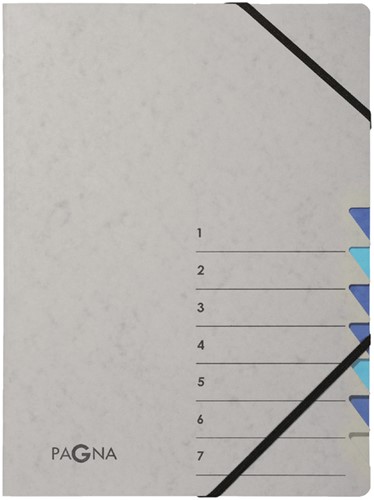 Sorteermap Pagna Easy A4 7 tabs grijs/blauw
