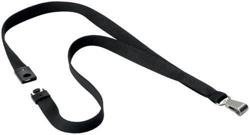 Textielkoord Durable 8127 met karabijnhaak softcolor zwart 10 stuks