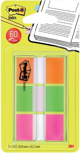 Indextabs 3M Post-it 680 24mmx43.2mm assorti