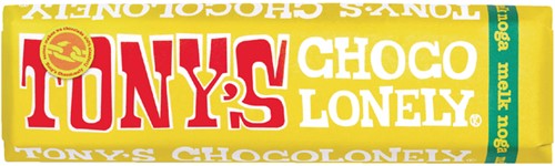 Chocolade Tony's Chocolonely melk noga reep 47gr
