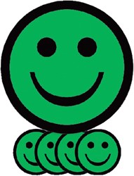 Magneet smiley 75mm emotie blij groen 5 stuks