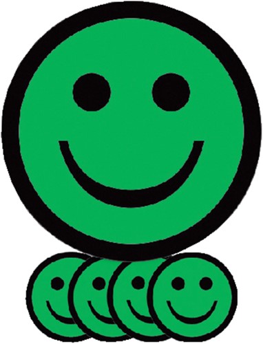 Magneet smiley 75mm emotie blij groen 5 stuks