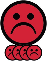 Magneet smiley 75mm emotie bedroefd rood 5 stuks