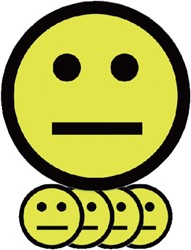 Magneet smiley 25mm emotie neutraal geel 5 stuks