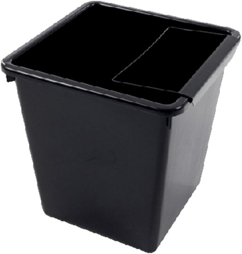 Papierbak kunststof vierkant taps 27liter zwart-3