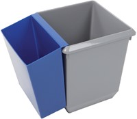 Papierbak kunststof vierkant taps 21liter grijs-3