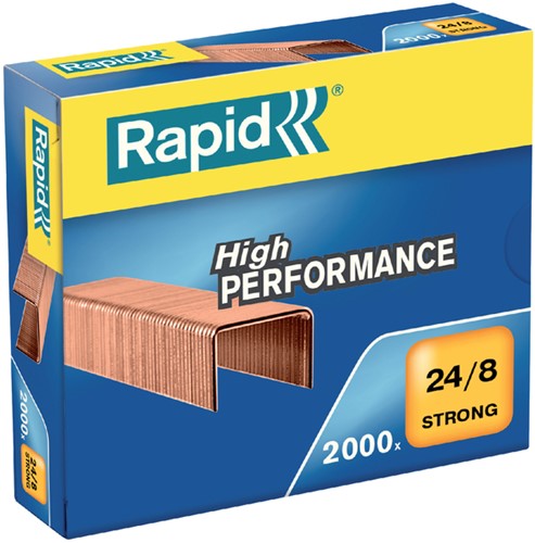 Nieten Rapid 24/8 kopercoating strong 2000 stuks
