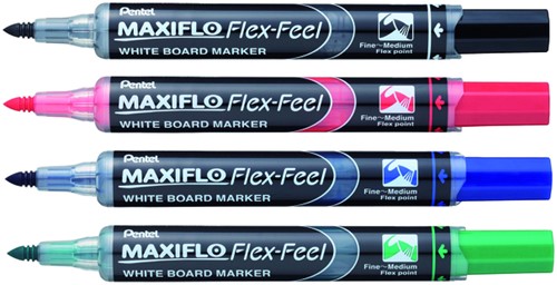 Whiteboardmarker Pentel MWL5SBF Maxiflo rond 1.5-4.5mm rood-2