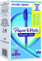 Balpen Paper Mate Flexgrip Ultra medium blauw valuepack 30+6 gratis-2