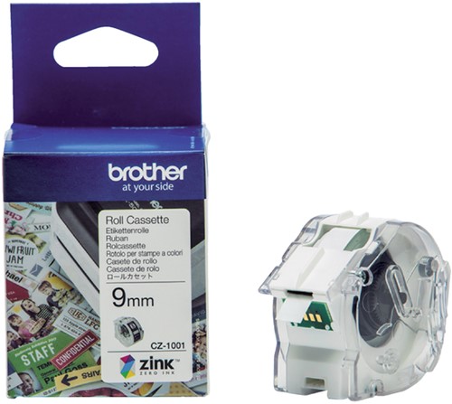 Etiket Brother CZ-1001 multifunctioneel 9mm 1 rol á 5m wit