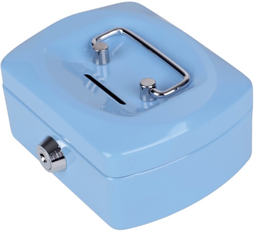 Geldkist Pavo met muntgleuf 125x95x60mm lichtblauw-2