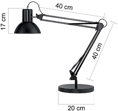 Bureaulamp Unilux Success 66 led tafelklem zwart-2