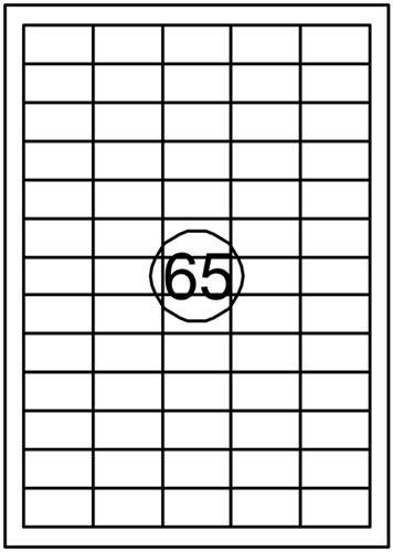 Etiket Quantore 38.1x21.2mm 6500 stuks