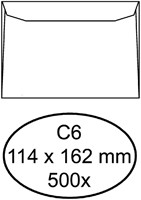 Envelop Quantore bank C6 114x162mm wit 500 stuks