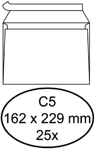 Envelop Quantore bank C5 162x229mm zelfklevend wit 25 stuks